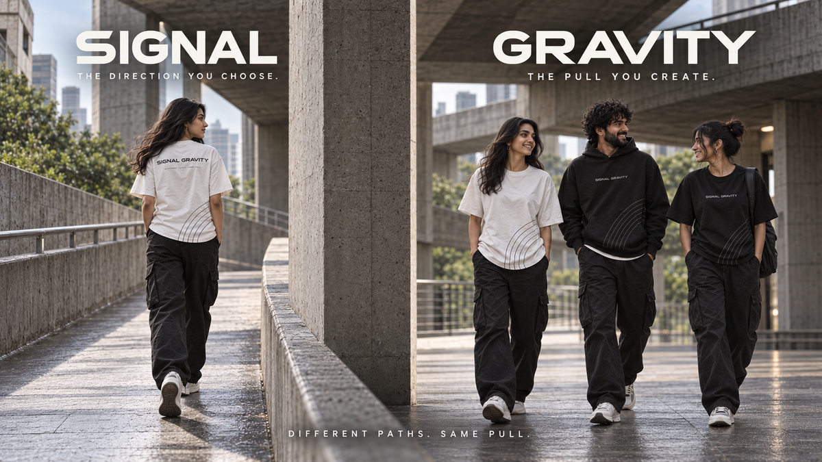 Signal is the direction you choose. Gravity is the pull you create. Different paths, same pull.
